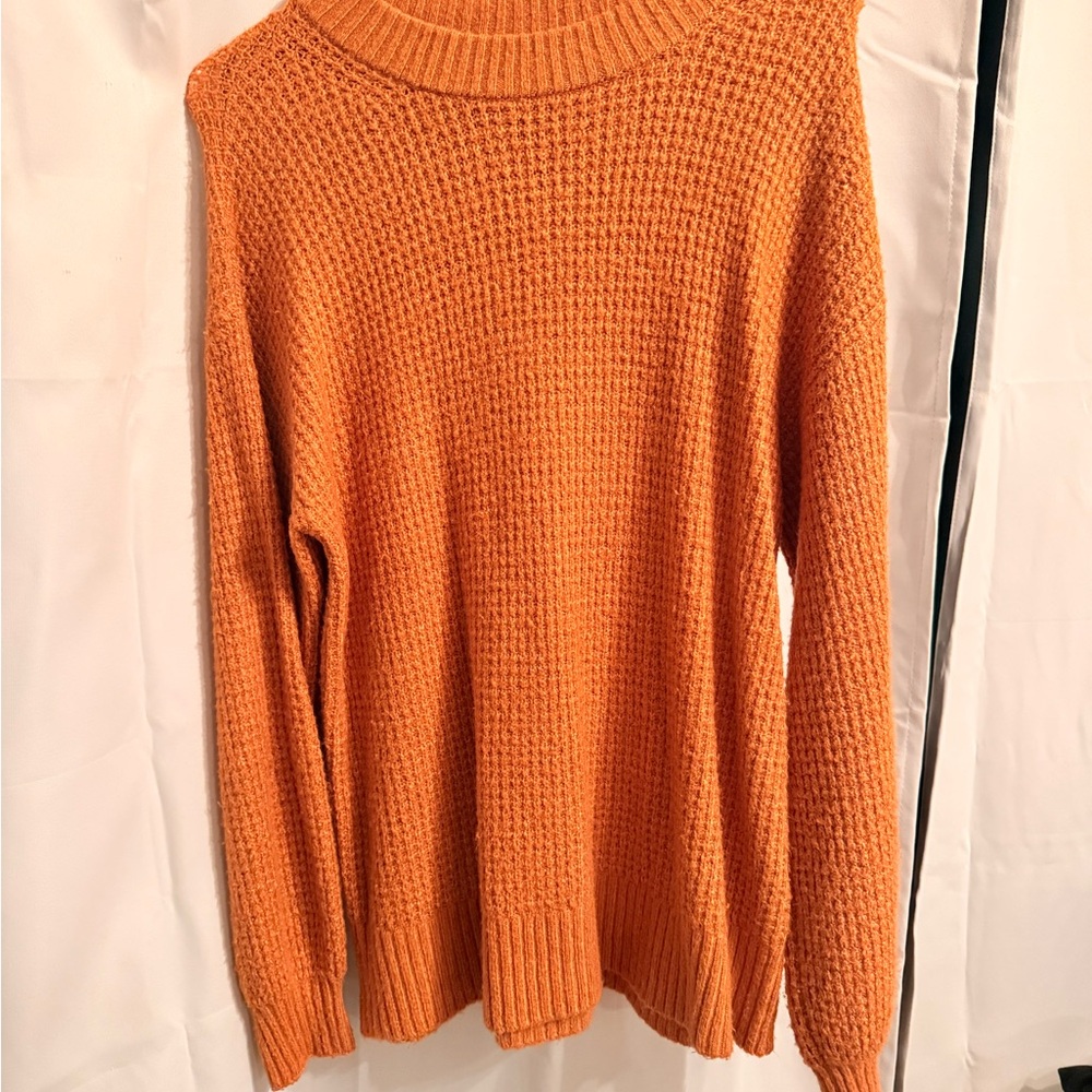 American Eagle Outfitters Orange Cowl Neck Sweater